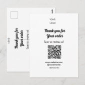 Carte Postale Merci pour la commande scan Évaluez notre logo d'e (Devant / Derrière)