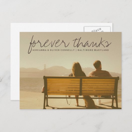 Carte Postale Merci pour la modernité | Photo en couple 2 (Devant / Derrière)