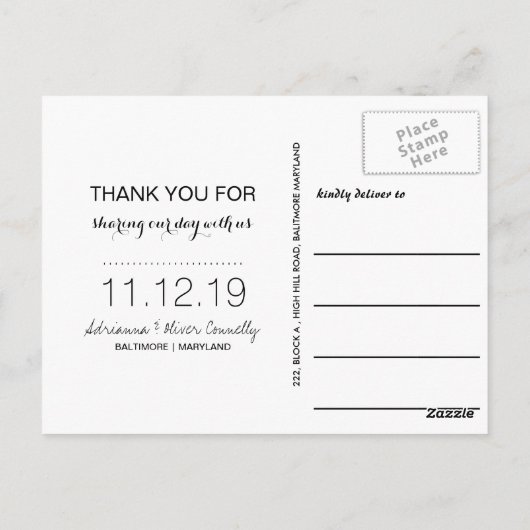 Carte Postale Merci pour la modernité | Photo en couple 2 (Dos)