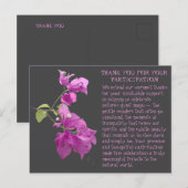 CARTE POSTALE MERCI POUR LA PARTICIPATION À UN ÉVÉNEMENT NATURE (Devant / Derrière)