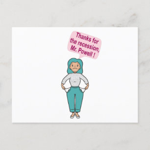Carte Postale Merci pour la récession, M. Powell