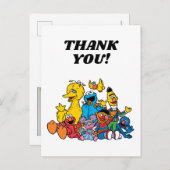 Carte Postale Merci pour l'anniversaire des amis de la rue Sésam (Devant / Derrière)