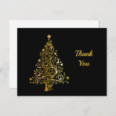 Carte Postale Merci pour l'arbre de Noël en or (Devant / Derrière)