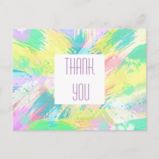 Carte Postale Merci pour l'art abstrait pastel pâle (Devant)