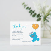 Carte Postale Merci pour le 1er anniversaire de Cookie Monster (Debout devant)