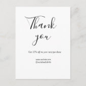 Carte Postale Merci pour le code de réduction de commande site s (Devant)
