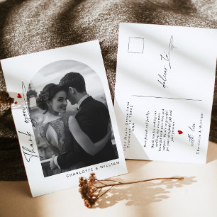 Carte Postale Merci pour le mariage photo d'arche minimaliste