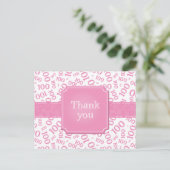 Carte Postale Merci pour le motif de nombre 100 rose/blanc (Debout devant)