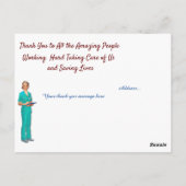 Carte postale Merci pour le personnel hospitalier (Dos)