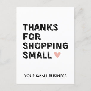 Carte Postale Merci pour le petit shopping   Petites entreprises