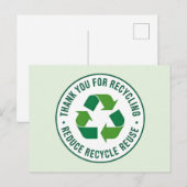 Carte Postale Merci pour le recyclage (Devant / Derrière)