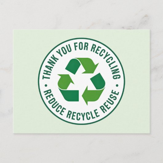 Carte Postale Merci pour le recyclage (Devant)