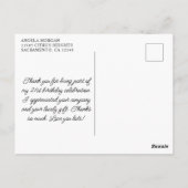 Carte Postale Merci pour le script d'anniversaire 21 ans paillet (Dos)
