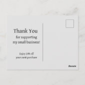 Carte Postale Merci Pour Le Soutien De Mon Entreprise (Dos)