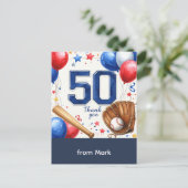 Carte Postale Merci pour les 50 ans de baseball (Debout devant)