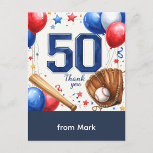 Carte Postale Merci pour les 50 ans de baseball