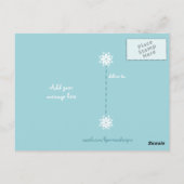 Carte Postale Merci pour les cadeaux de Noël bleu avec des floco (Dos)