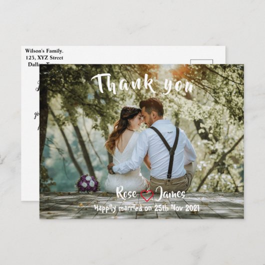 Carte postale Merci Pour les clients Mariages (Devant / Derrière)