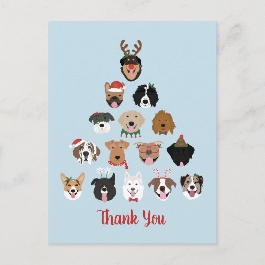 Carte Postale Merci pour les joyeuses fêtes de Pawlidays Chien S (Devant)