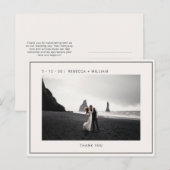 Carte Postale Merci pour les photos de mariage en ivoire élégant (Devant / Derrière)