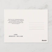 Carte Postale Merci pour les photos de mariage en ivoire élégant (Dos)