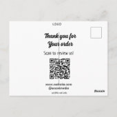 Carte Postale Merci pour l'examen de la commande Logo de notre e (Dos)