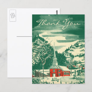 Carte Postale Merci pour Noël Vintage