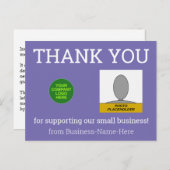 Carte postale "MERCI" pour petite entreprise modes (Devant / Derrière)