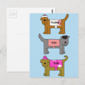 Carte Postale Merci pour s'occuper du dessin animé des chiens (Devant / Derrière)