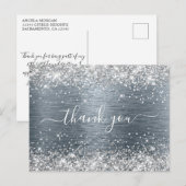 Carte Postale Merci pour ton anniversaire Argent Paillettes Ardo (Devant / Derrière)