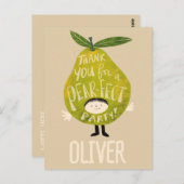 Carte Postale Merci pour un dessin de poire drôle de fête parfai (Devant / Derrière)