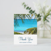 Carte Postale Merci pour un mariage romantique sur une plage tro (Debout devant)