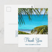 Carte Postale Merci pour un mariage romantique sur une plage tro (Devant / Derrière)