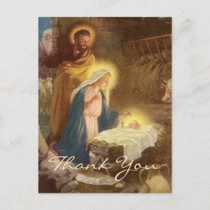 Carte Postale Merci pour un Noël vintage