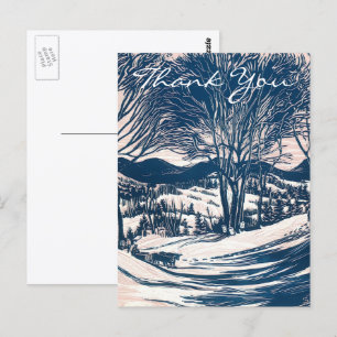 Carte Postale Merci pour un Noël vintage