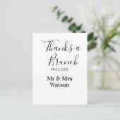 Carte Postale Merci pour un nom de brunch post-mariage date simp (Debout devant)