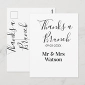 Carte Postale Merci pour un nom de brunch post-mariage date simp (Devant / Derrière)