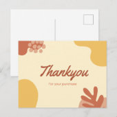 Carte Postale Merci pour votre achat (Devant / Derrière)