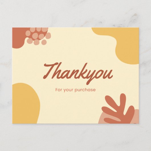 Carte Postale Merci pour votre achat (Devant)