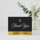 Carte Postale Merci pour votre achat Logo d'entreprise recto ver (Debout devant)