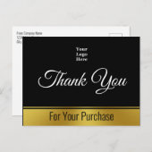 Carte Postale Merci pour votre achat Logo d'entreprise recto ver (Devant / Derrière)