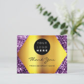 Carte Postale Merci pour votre achat Logo Gold Purple (Debout devant)