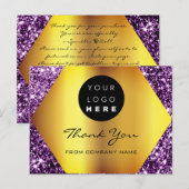 Carte Postale Merci pour votre achat Logo Gold Purple (Devant / Derrière)