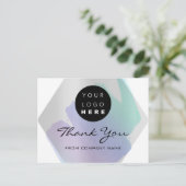 Carte Postale Merci Pour Votre Achat Logo Gris Bleu (Debout devant)