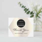 Carte Postale Merci Pour Votre Achat Logo Or Blanc (Debout devant)