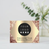 Carte Postale Merci pour votre achat rose Gold (Debout devant)