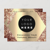 Carte Postale Merci pour votre achat rose Gold (Devant / Derrière)