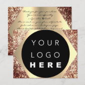 Carte Postale Merci pour votre achat rose logo Gold (Devant / Derrière)