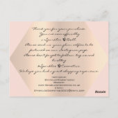 Carte Postale Merci Pour Votre Achat Rose Logo Or (Dos)