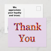 Carte Postale Merci pour votre clientèle, nous apprécions votre  (Devant / Derrière)